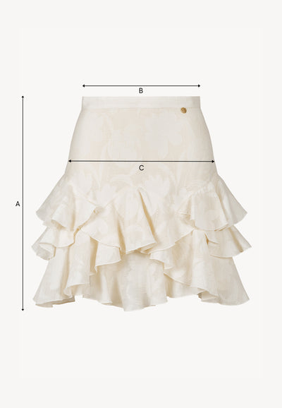 Kremowa spódnica mini z kwiatowym wzorem ANAIS