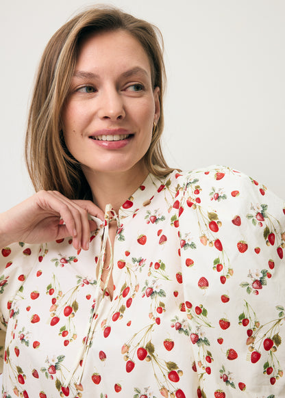 Kremowa bluzka w autorski print ANDRASSA