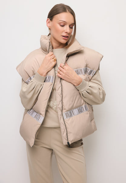 Beżowa kamizelka puchowa z naturalnym wypełnieniem AYASE