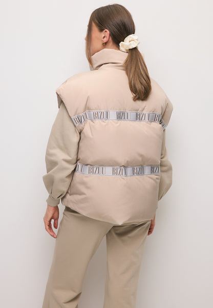 Beżowa kamizelka puchowa z naturalnym wypełnieniem AYASE