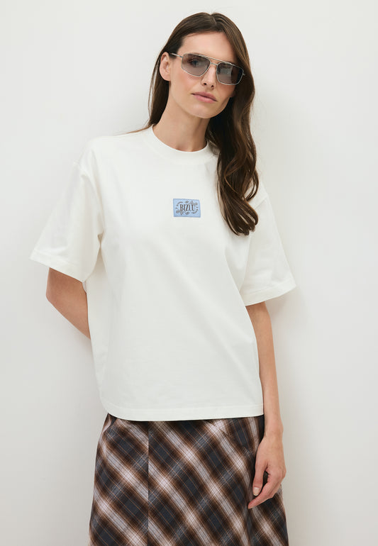 Maślany t-shirt oversize PARADISO z logo