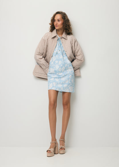 Beżowa kurtka pikowana damska oversize MARIN