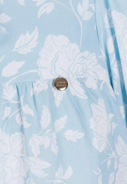 Błękitna mini sukienka z rozkloszowanym dołem AYOTE