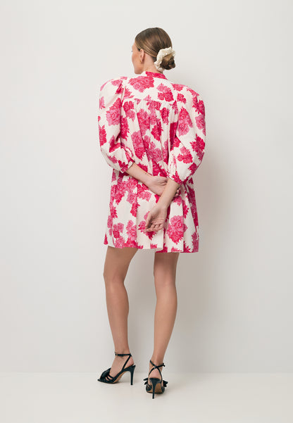 Kremowa mini sukienka z rozkloszowanym dołem AYOTE