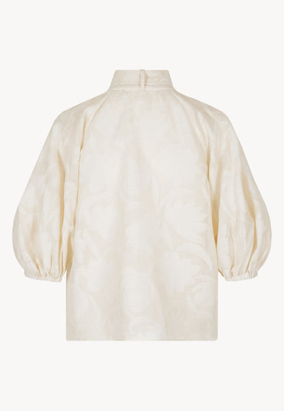 Kremowa bluzka z kwiatowym wzorem AZALEA