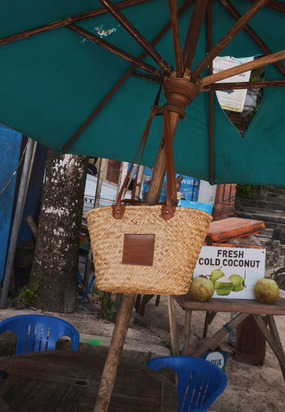 Pleciona torba shopper BASKETTE beżowa