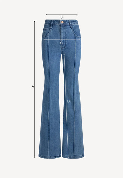 Niebieskie spodnie jeansowe flare BELINNA