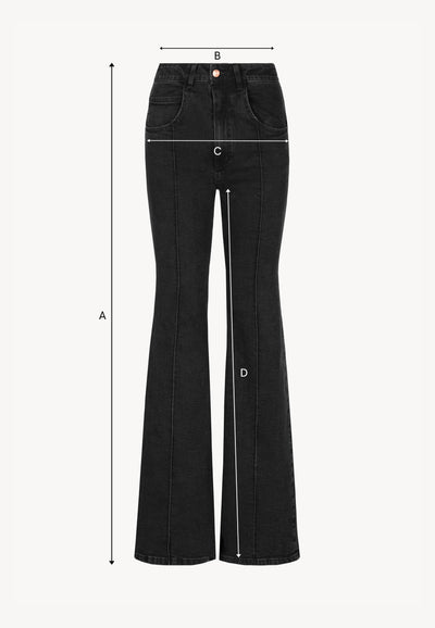 Spodnie jeansowe flare BELINNA czarne