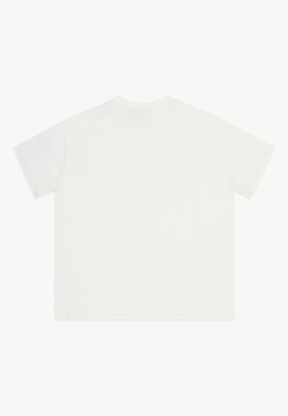 Kremowy T-shirt z nadrukiem w kształcie kokardek BOW