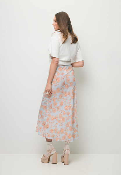 Błękitna spódnica midi z wiskozy BREE