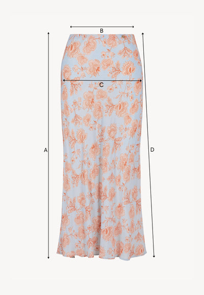 Błękitna spódnica midi z wiskozy BREE