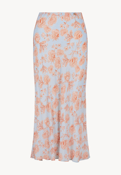 Błękitna spódnica midi z wiskozy BREE