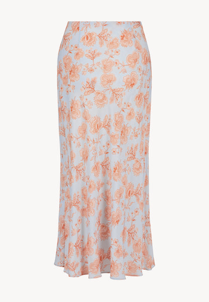 Błękitna spódnica midi z wiskozy BREE