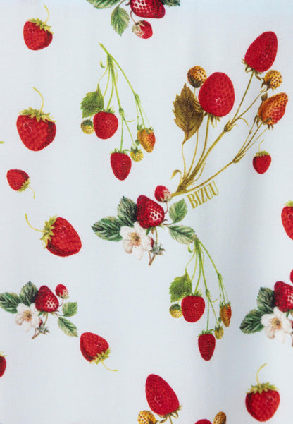 Błękitna sukienka midi w autorski print CALANA