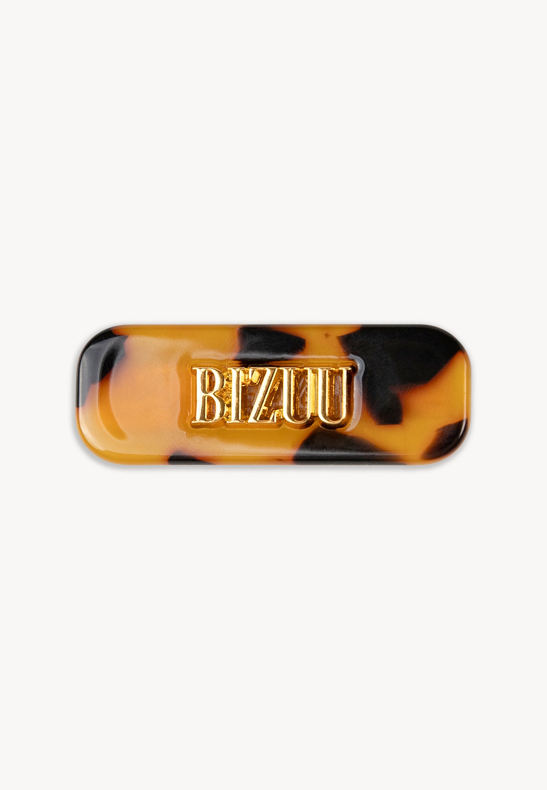 Szylkretowa mała spinka CATTA ze złotym logo.