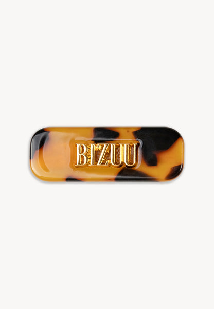 Szylkretowa, subtelna spinka ze złotym logo CATTA