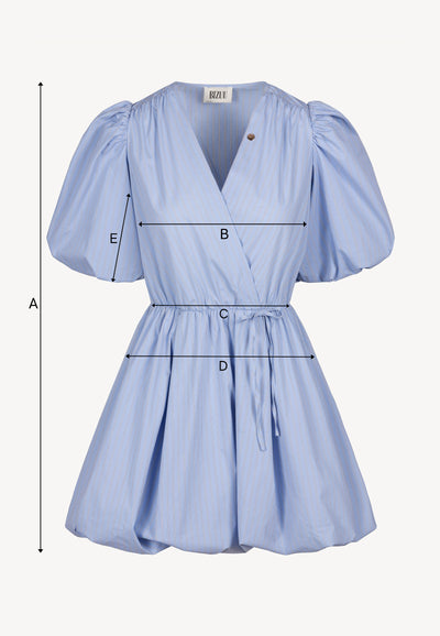 Niebieska sukienka w paski CELESTIA