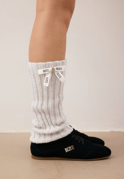 Bezowe getry z wełny merino CHAFI