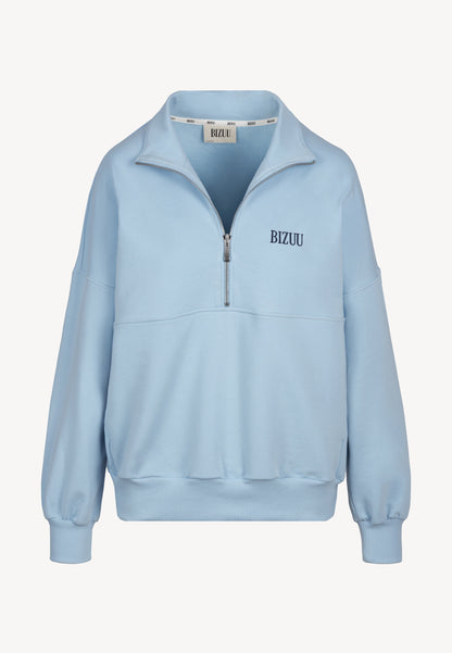 Dresowa bluza z logo i kołnierzem CHAMP błękitna