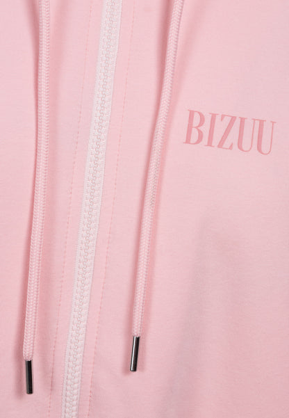 Rozpinana bluza dresowa z kapturem CIANA różowa
