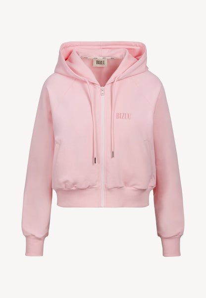 Rozpinana bluza dresowa z kapturem CIANA różowa