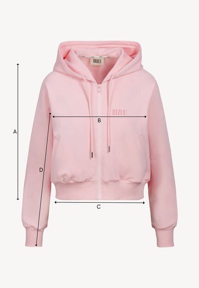 Rozpinana bluza dresowa z kapturem CIANA różowa