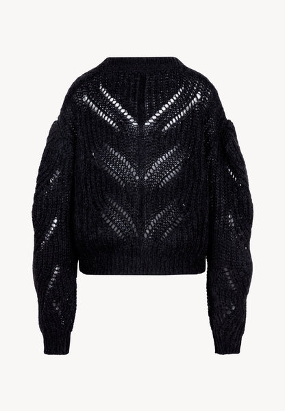 Czarny kardigan z logowanymi guzikami CLARA