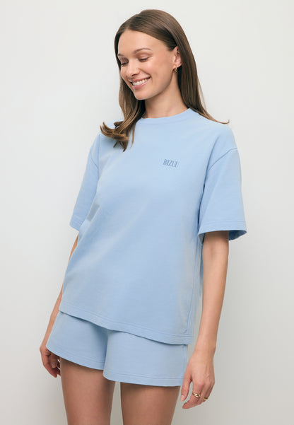 Błękitny T-shirt oversize CLOUD