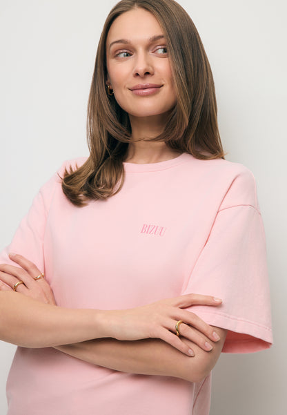 Różowy T-shirt oversize CLOUD