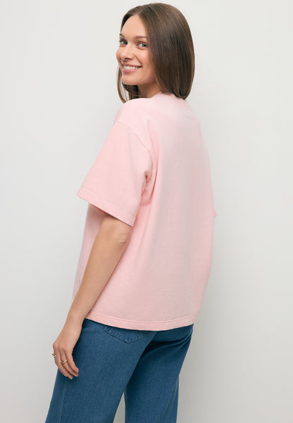Różowy T-shirt oversize CLOUD
