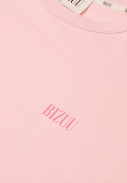 Różowy T-shirt oversize CLOUD