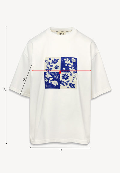 Kremowy t-shirt z grafiką COURT