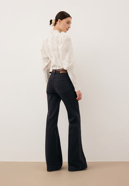 Spodnie jeansowe flare BELINNA czarne