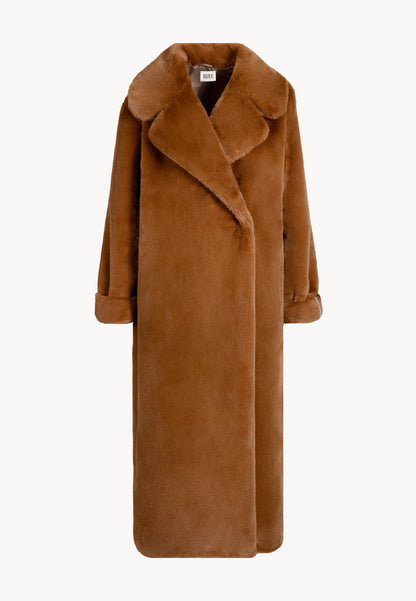 Futrzany płaszcz maxi DOLOMITES pomarańczowy