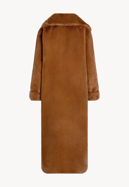 Futrzany płaszcz maxi DOLOMITES pomarańczowy