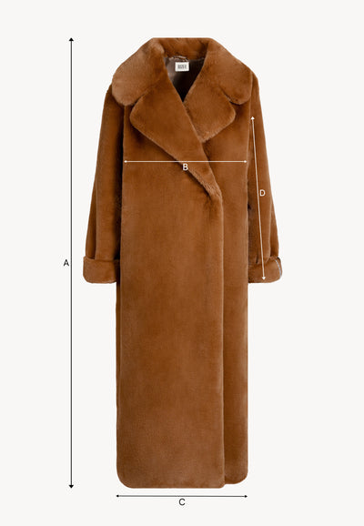 Futrzany płaszcz maxi DOLOMITES pomarańczowy