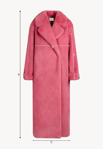 Futrzany płaszcz maxi DOLOMITES różowy