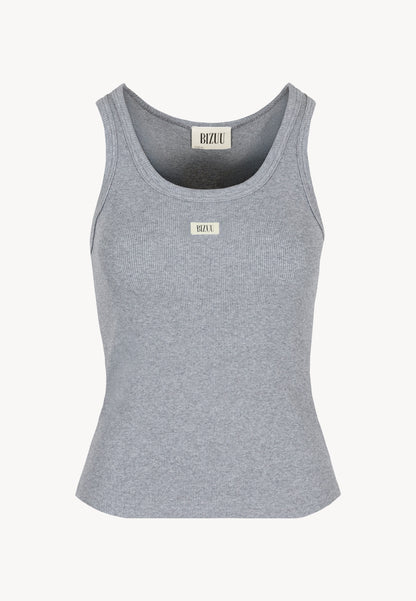 Szary prążkowany top z logo EJRIS