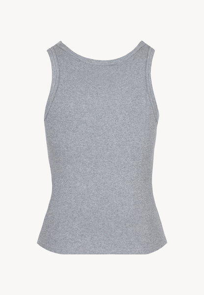 Szary prążkowany top z logo EJRIS