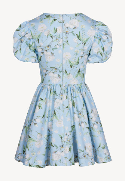 Błękitna sukienka mini z bawełny EVIANNE