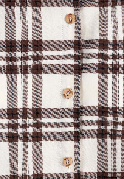 Koszula w beżową kratę FALBI