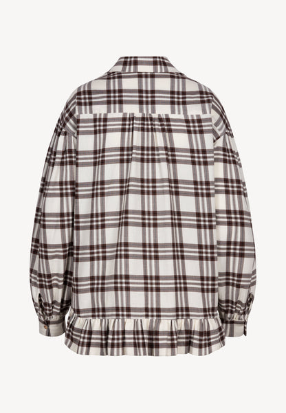 Koszula w beżową kratę FALBI