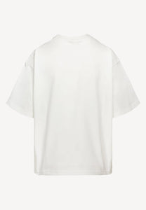 Kremowy T-shirt z autorską grafiką FANYA