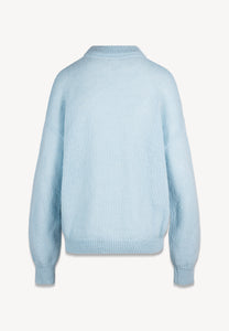 Błękitny sweter oversize z wełną FAROA