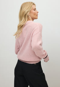Różowy sweter oversize z wełną FAROA