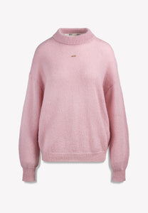 Różowy sweter oversize z wełną FAROA