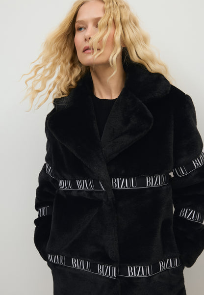 Czarne futro oversize FLORENCE