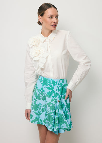 Niebieska mini spódniczka w kwiaty LANNIL