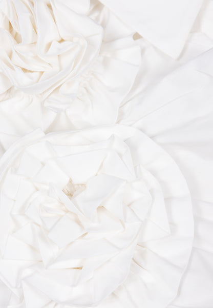 Biała koszula z ozdobnymi kwiatami FLOWYA