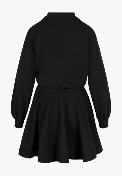 Czarna sukienka mini z rozkloszowanym dołem FOXI